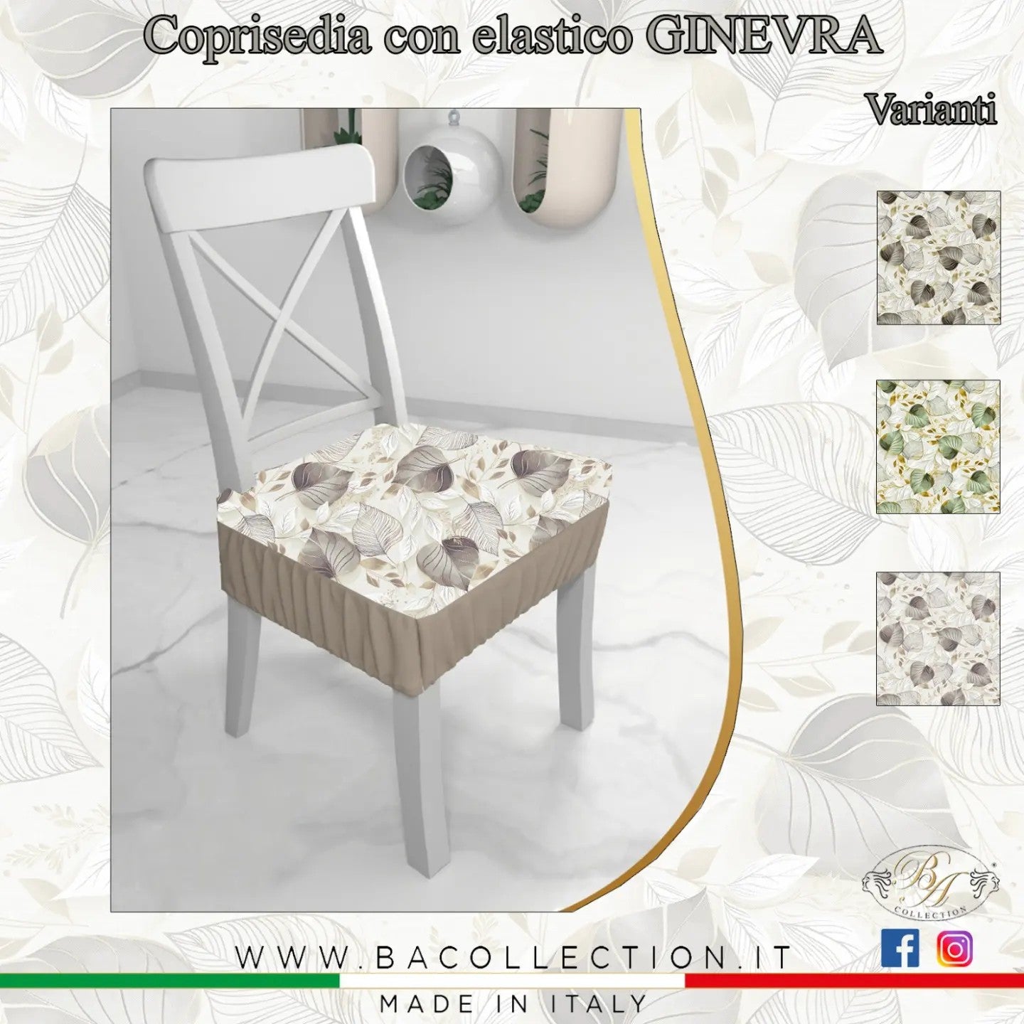 Coppia cuscini sedie con elastico Ginevra
