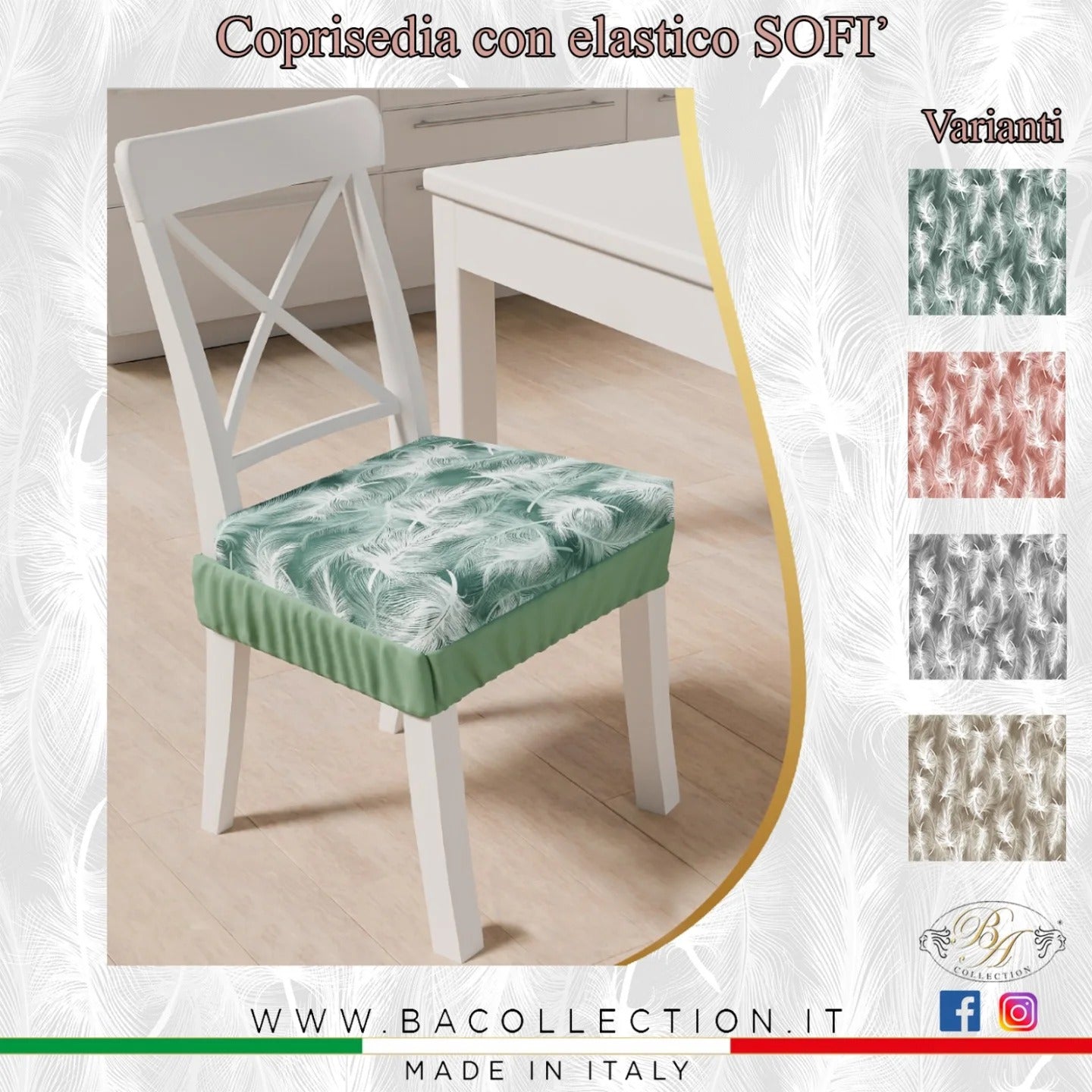 Coppia cuscini sedie con elastico Soft