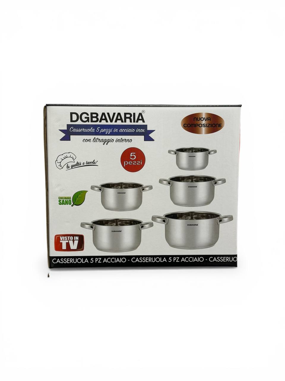 Casseruole 5 pezzi acciaio inox